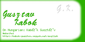 gusztav kabok business card